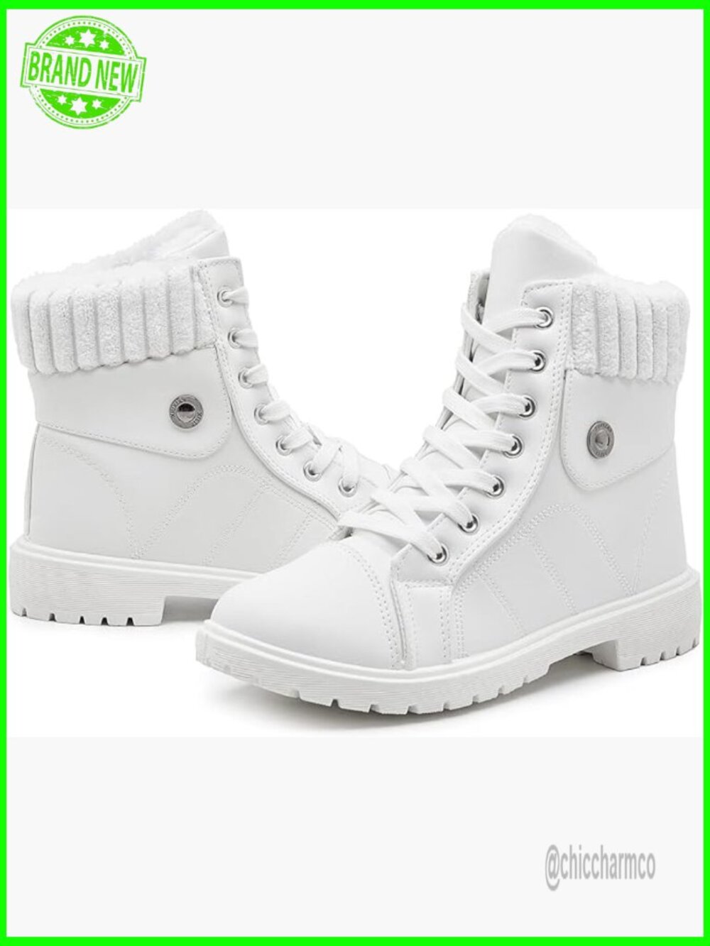 Lace Up Zipper Winter Ankle Boots Faux Fur Lined Non Slip - Picture 1 of 6